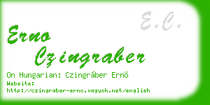 erno czingraber business card